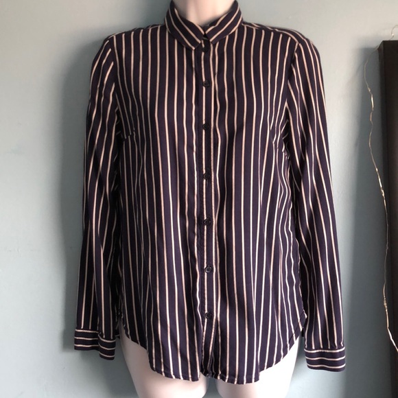 H&M Viscose Striped Button Down Shirt - Picture 2 of 12